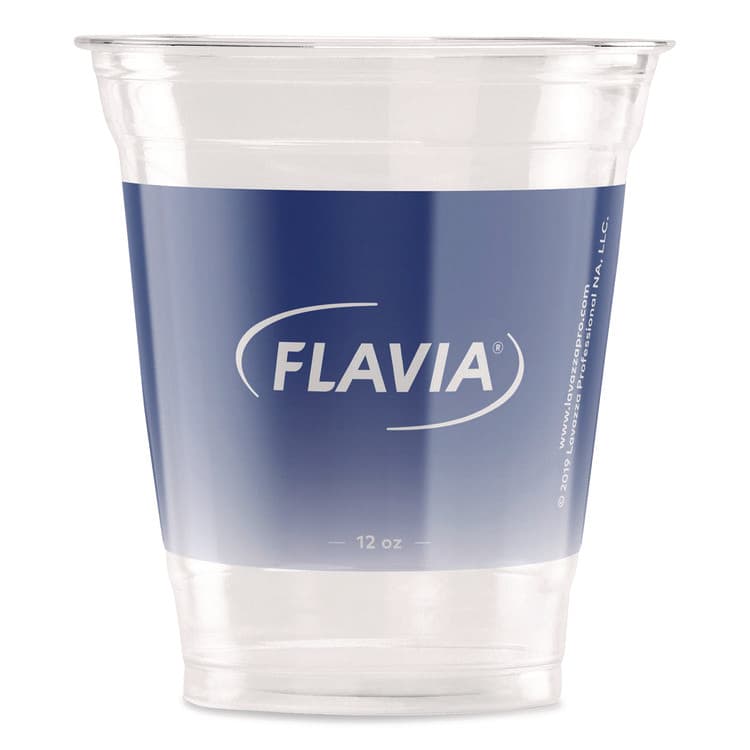 LAVAZZA Cold Cups 12 oz, Blue Band Flavia Logo, Clear/Blue, 1,000/Carton (LAV25200058)
