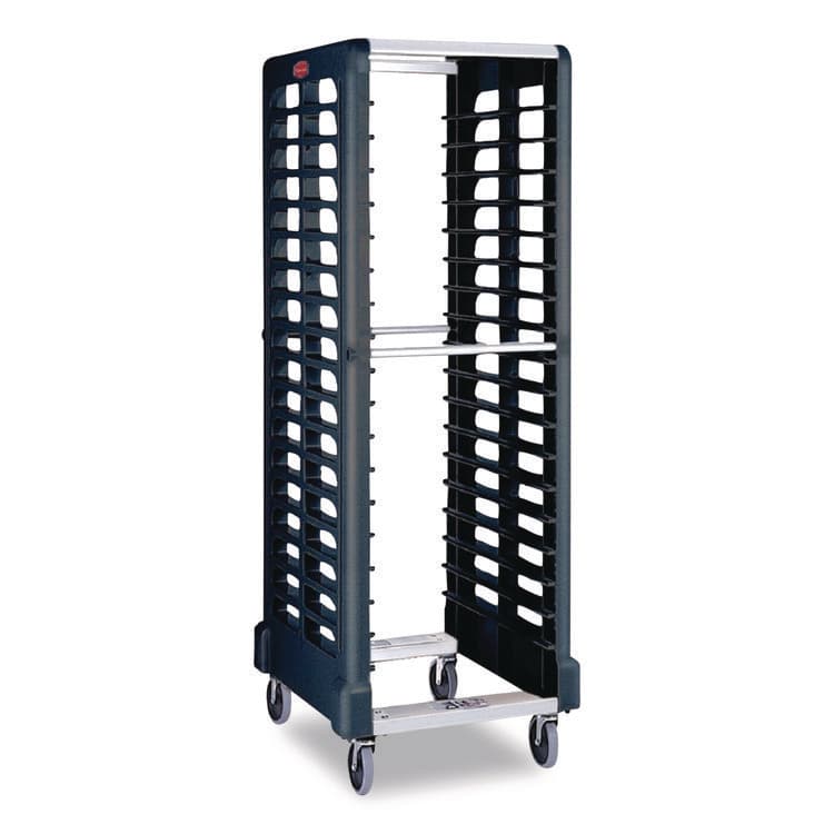 RUBBERMAID COMMERCIAL PROD. End Loader Rack for Food Boxes and Sheet Pans, 18 Rack, Plastic, 23.75" x 28.75" x 67.88", Black (RCPFG332000BLA) thumbnail 2