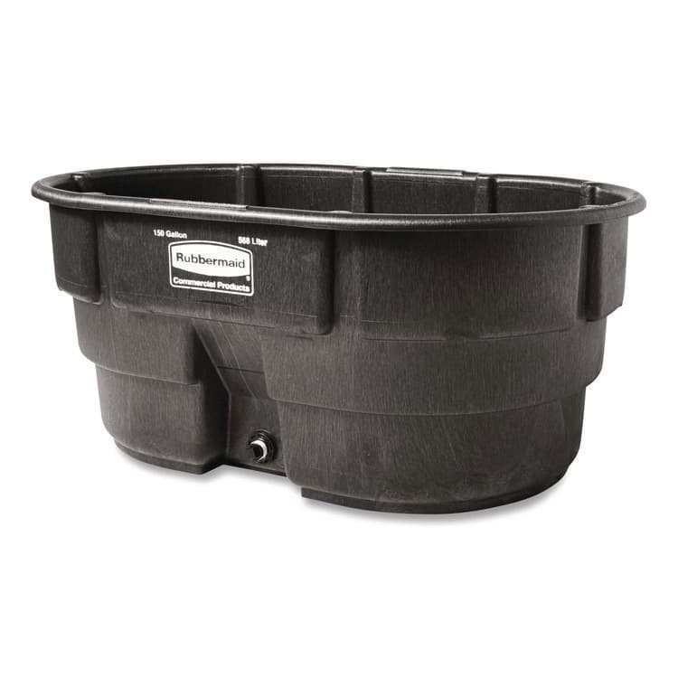 RUBBERMAID COMMERCIAL PROD. Stock Tank, 150 gal, 39" x 58" x 25", Polyethylene, Black (RCPFG424500BLA) thumbnail 2