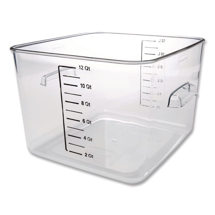 RUBBERMAID COMMERCIAL PROD. Square Storage Container, 12 qt, 10.5 x 11.31 x 7.75, Clear, Plastic (RCPFG631200CLR)