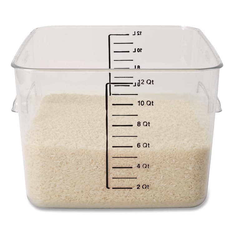 RUBBERMAID COMMERCIAL PROD. Square Storage Container, 12 qt, 10.5 x 11.31 x 7.75, Clear, Plastic (RCPFG631200CLR) thumbnail 2