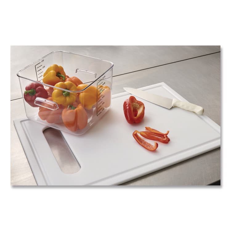 RUBBERMAID COMMERCIAL PROD. Square Storage Container, 12 qt, 10.5 x 11.31 x 7.75, Clear, Plastic (RCPFG631200CLR) thumbnail 4
