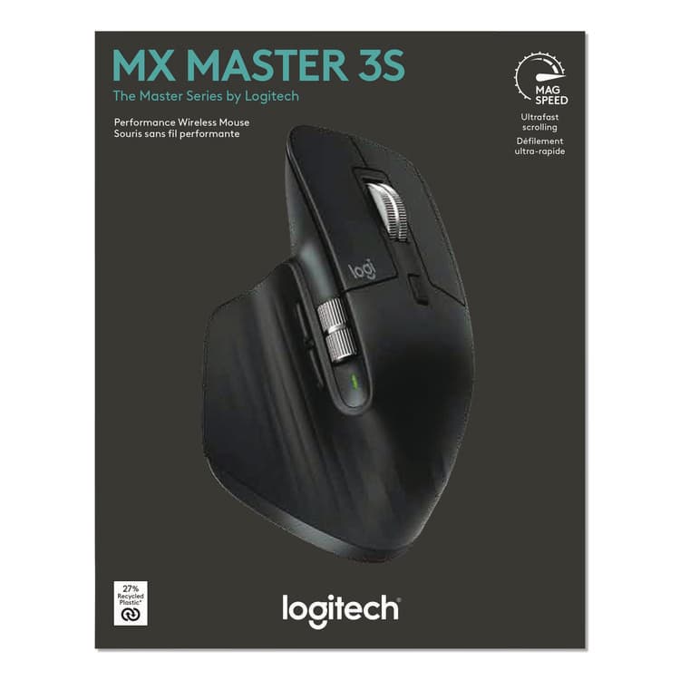 LOGITECH, . MX Master 3S for Business Wireless Mouse, 33 ft Wireless Range, Right, Black (LOG910006581)