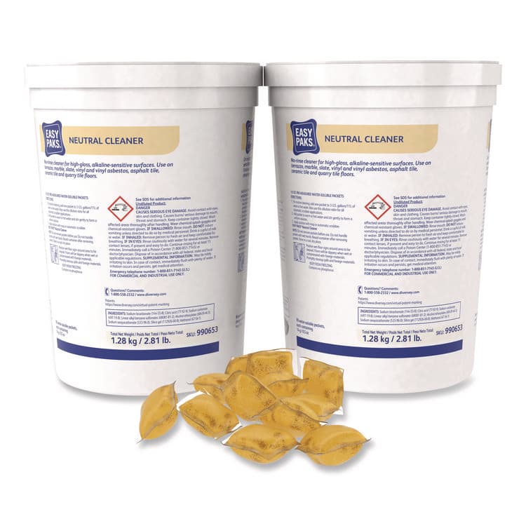 DIVERSEY Neutral Cleaner, 0.5 oz Packet, 90/Tub, 2 Tubs/Carton (DVO990653) thumbnail 3