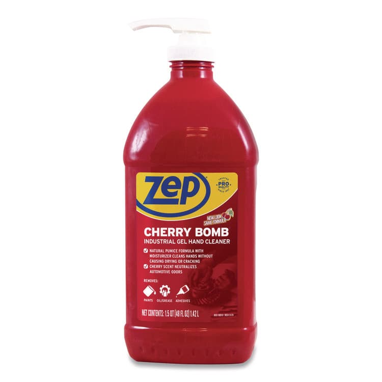 ZEP . Cherry Bomb Gel Hand Cleaner, Cherry Scent, 48 oz, 4/Carton (ZPEZUCBHC484CT) thumbnail 2