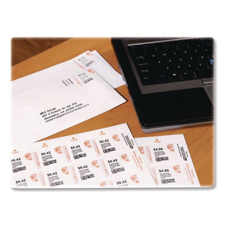 DYMO Printable Postage Stamp Sheets, White, 24 Labels/Sheet, 8 Sheets, 192 Labels/Pack (DYM1750042) thumbnail 3