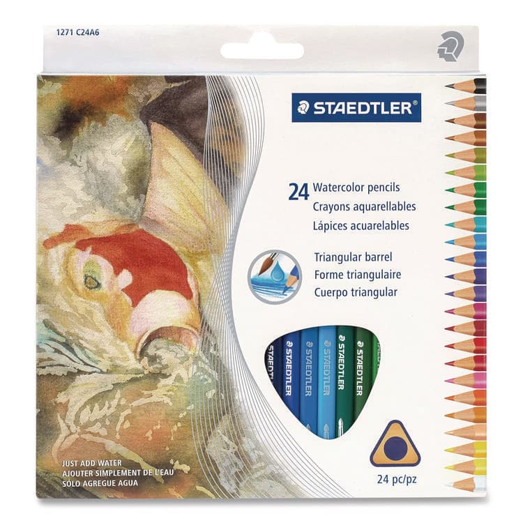 STAEDTLER, . Watercolor Pencils, Assorted Lead and Barrel Colors, 24/Set (STD1271C24A6) thumbnail 3