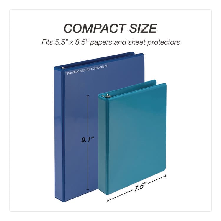 SAMSILL CORPORATION Economy Round Ring View Binders, 3 Rings, 1" Capacity, 8.5 x 5.5, Assorted, 6/Carton (SAMMP28609) thumbnail 3