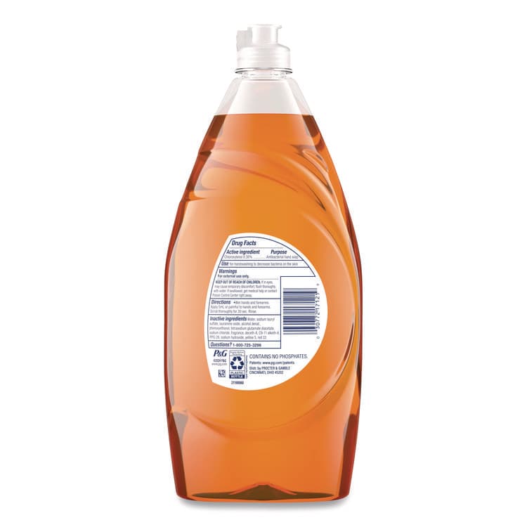 PROCTER & GAMBLE Ultra Antibacterial Dishwashing Liquid, Orange Scent, 30.8 oz Bottle, 8/Carton (PGC17121) thumbnail 3