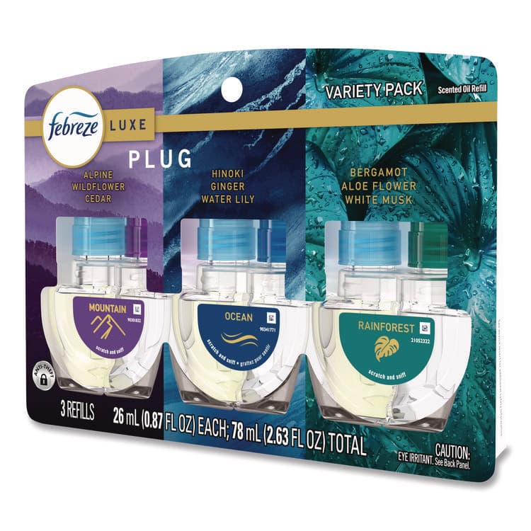 PROCTER & GAMBLE PLUG Air Freshener Refills, Mountain/Ocean/Rainforest, 2.63 oz, 3/Pack, 6 Packs/Carton (PGC16249) thumbnail 4
