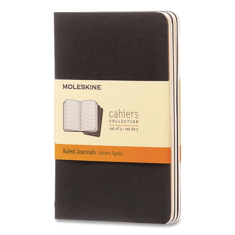 HACHETTE BOOK GROUP Cahier Journal, 1-Subject, Narrow Rule, Black Cover, (64) 5.5 x 3.5 Sheets, 3/Pack (HBGQP311) thumbnail 2