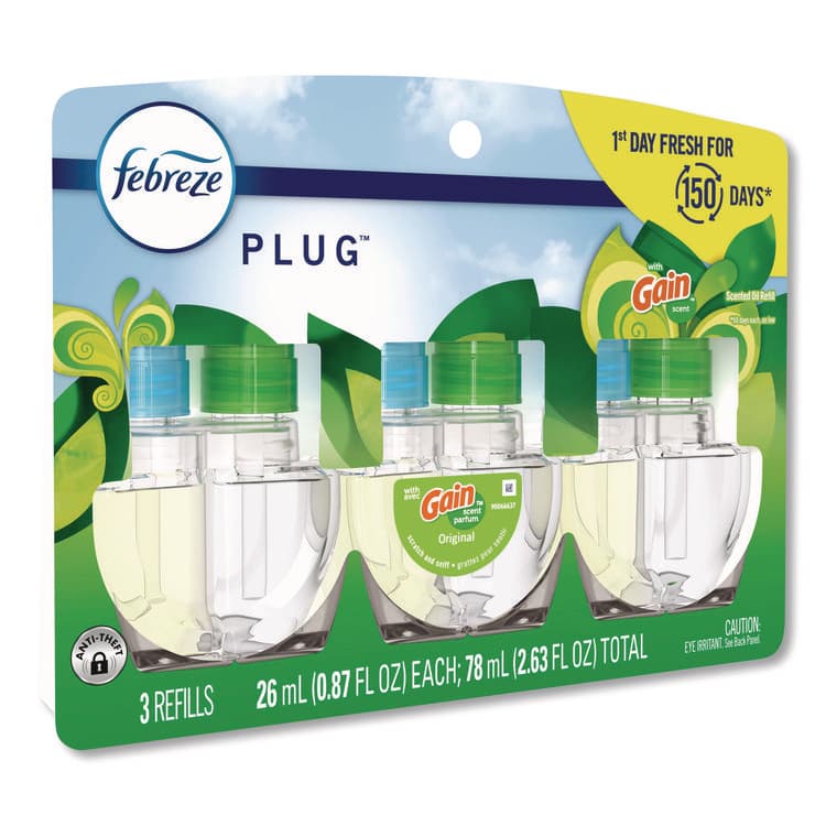 PROCTER & GAMBLE PLUG Air Freshener Refills, Gain Scent, 2.63 oz, 3/Pack, 6 Packs/Carton (PGC13842) thumbnail 3