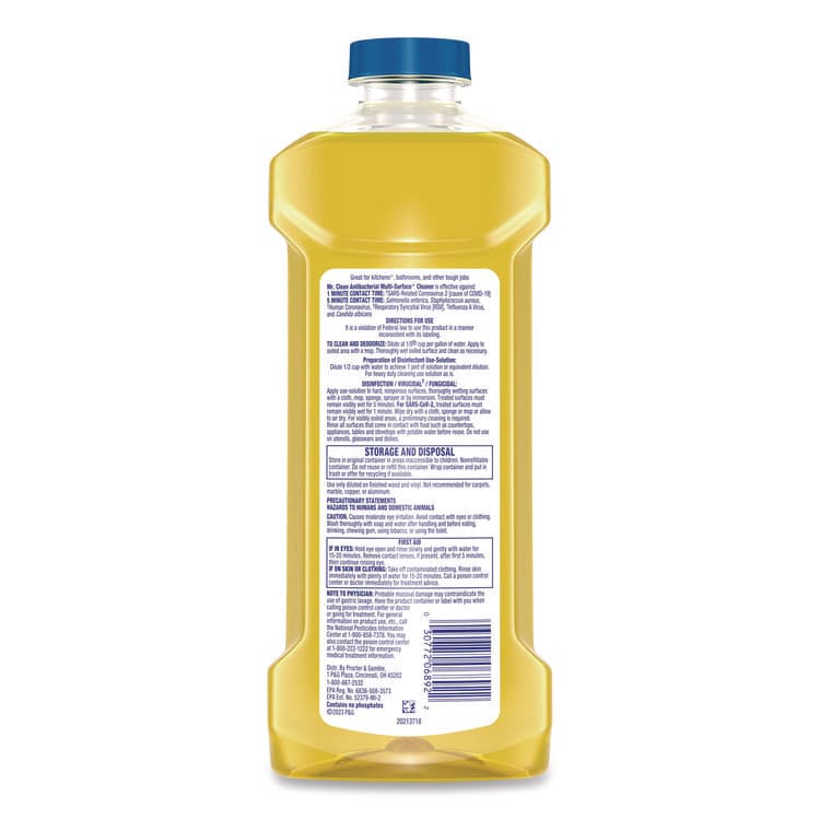 PROCTER & GAMBLE Multi-Surface Antibacterial Cleaner, Lemon Scent, 23 oz Bottle, 6/Carton (PGC06892) thumbnail 3