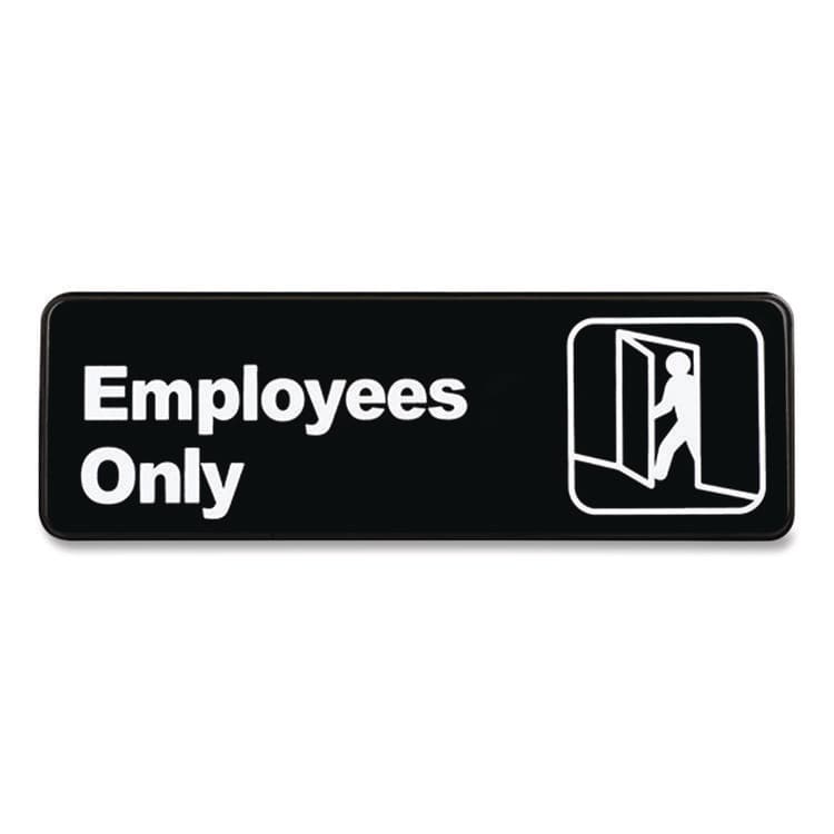 EXCELLO GLOBAL PRODUCTS Employees Only Indoor/Outdoor Wall Sign, 9" x 3", Black Face, White Graphics, 3/Pack (EXOHD0050S) thumbnail 4