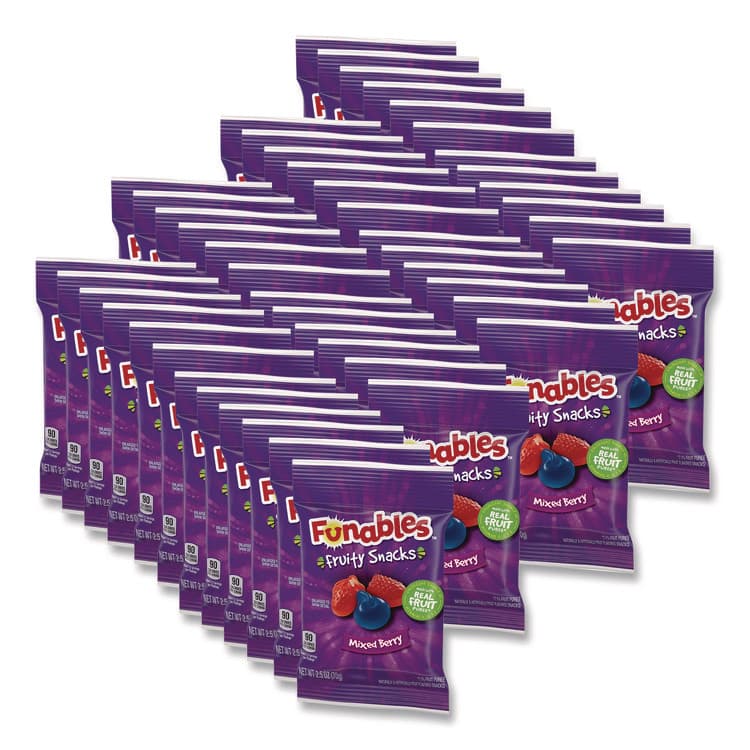 FERRARA CANDY CO Funables Fruity Snacks, Mixed Berry, 2.5 oz Bag, 48/Carton (FEA05475)