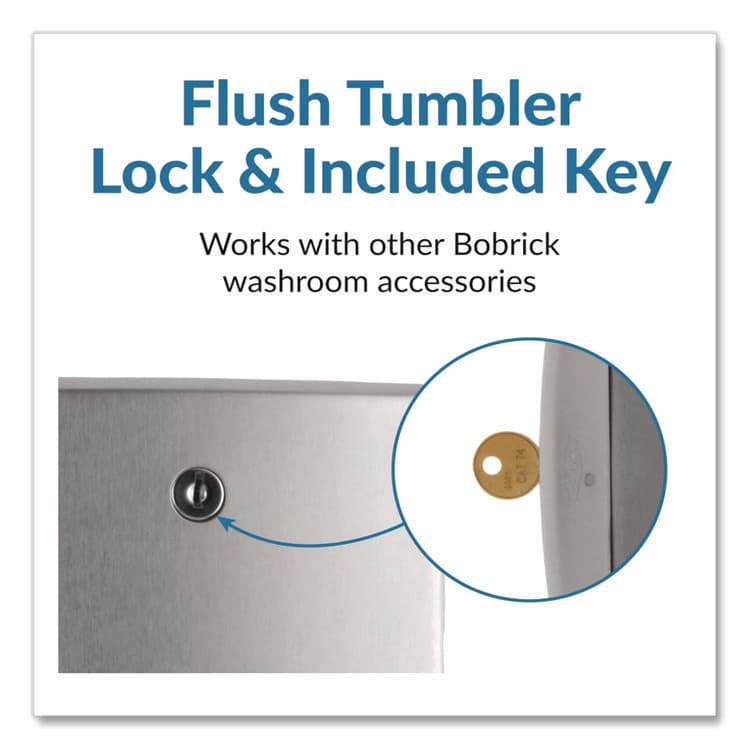 BOBRICK WASHROOM ConturaSeries Two-Roll Tissue Dispenser, 6.08 x 5.94 x 11, Stainless Steel (BOB4288) thumbnail 3