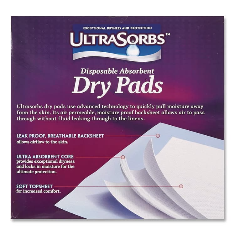 MEDLINE INDUSTRIES, . Ultrasorbs Disposable Dry Pads, 23 x 35, Blue, 7/Box (MIIDRY2336RET7) thumbnail 4