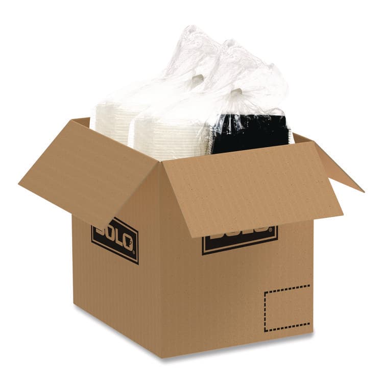 DART Creative Carryouts OctaView Hinged Lid Containers, 9.13 x 9.55 x 2.38, Black/Clear, Plastic, 100/Carton (SCC809013PP94) thumbnail 3