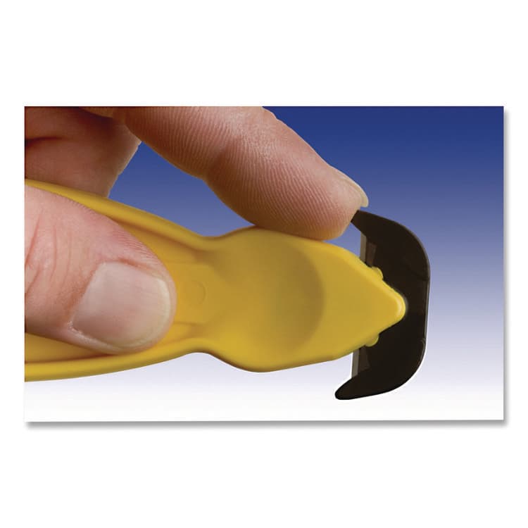 KLEVER INNOVATIONS Safety Cutter, 5.75" Plastic Handle, Yellow, 10/Pack (KLVKCJ2Y) thumbnail 4