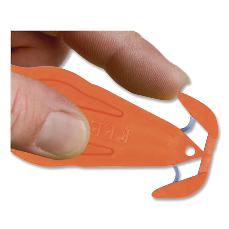 KLEVER INNOVATIONS Kurve Blade Plus Safety Cutter, 5.75" Plastic Handle, Orange, 10/Box (KLVPLS100G) thumbnail 4
