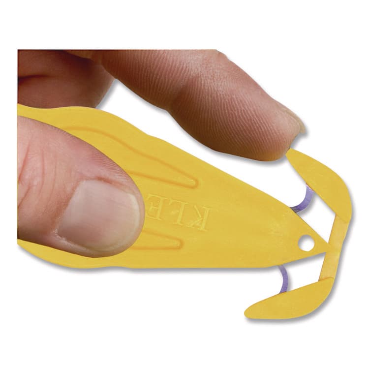 KLEVER INNOVATIONS Kurve Blade Plus Safety Cutter, 5.75" Plastic Handle, Yellow, 10/Box (KLVPLS100Y) thumbnail 4