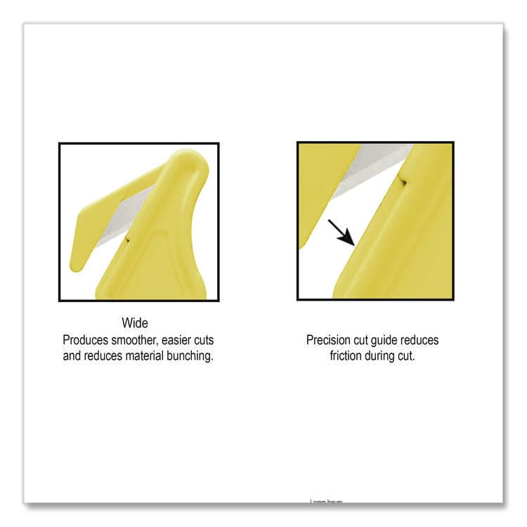 KLEVER INNOVATIONS Excel Plus Safety Cutter, 7" Plastic Handle, Yellow, 10/Pack (KLVPLS40030Y) thumbnail 4