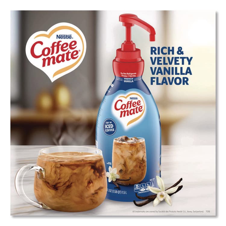 NESTLE Liquid Coffee Creamer, French Vanilla, 1.5 L Pump Bottle (NES31803) thumbnail 2