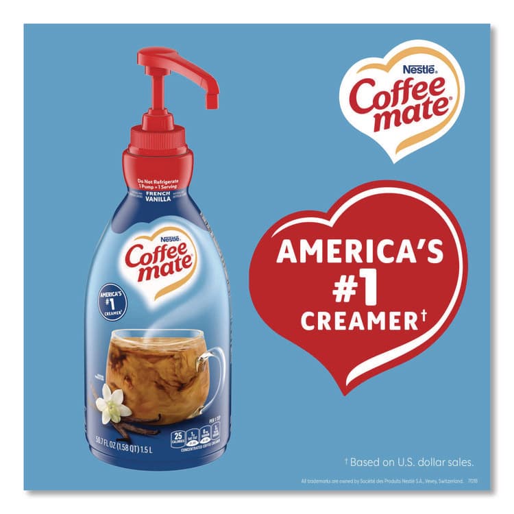 NESTLE Liquid Coffee Creamer, French Vanilla, 1.5 L Pump Bottle (NES31803) thumbnail 3
