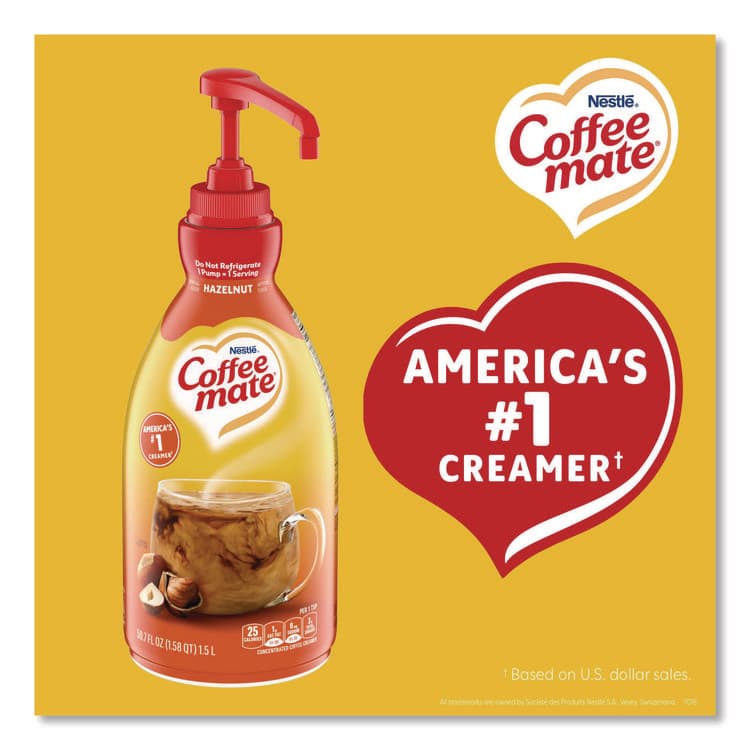 NESTLE Liquid Coffee Creamer, Hazelnut, 1.5 L Pump Bottle (NES31831) thumbnail 3