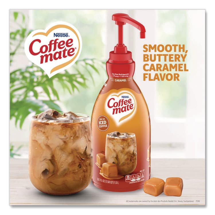 NESTLE Liquid Creamer Pump Bottle, Caramel, 50.7 oz Pump Bottle (NES73358) thumbnail 2