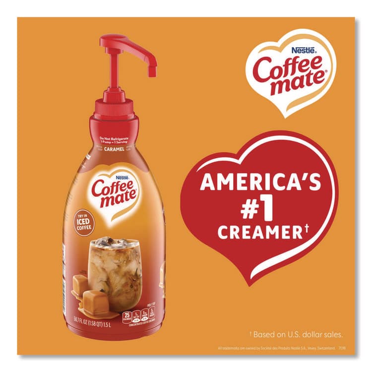 NESTLE Liquid Creamer Pump Bottle, Caramel, 50.7 oz Pump Bottle (NES73358) thumbnail 3