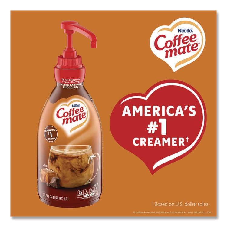 NESTLE Liquid Creamer Pump Bottle, Salted Caramel Chocolate, 1.5 L Pump Bottle (NES79976) thumbnail 3