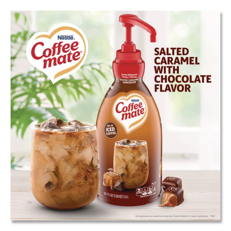 NESTLE Liquid Creamer Pump Bottle, Salted Caramel Chocolate, 1.5 L Pump Bottle (NES79976) thumbnail 2