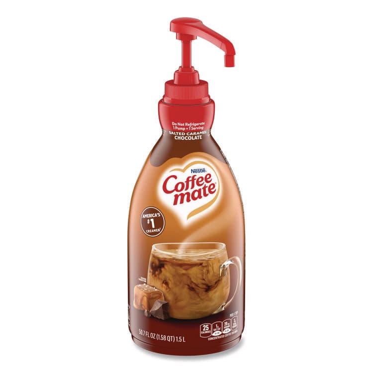 NESTLE Liquid Creamer Pump Bottle, Salted Caramel Chocolate, 1.5 L Pump Bottle (NES79976)