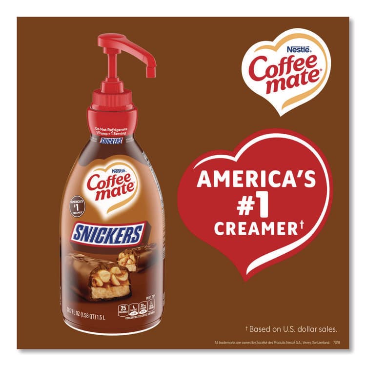 NESTLE Liquid Coffee Creamer, Snickers, 1.5 L Pump Bottle (NES97955EA) thumbnail 3