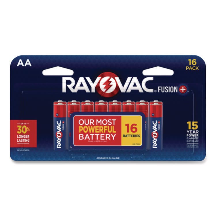 RAY-O-VAC Fusion Performance, Alkaline AA Batteries, 16/Pack (RAY81516LTFUS)