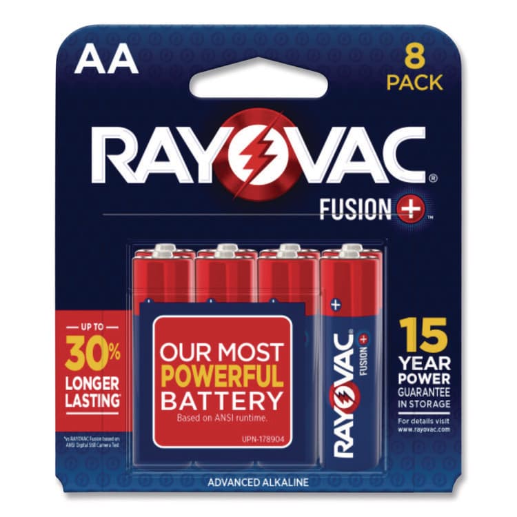 RAY-O-VAC Fusion Performance Alkaline AA Batteries, 8/Pack (RAY8158TFUS)