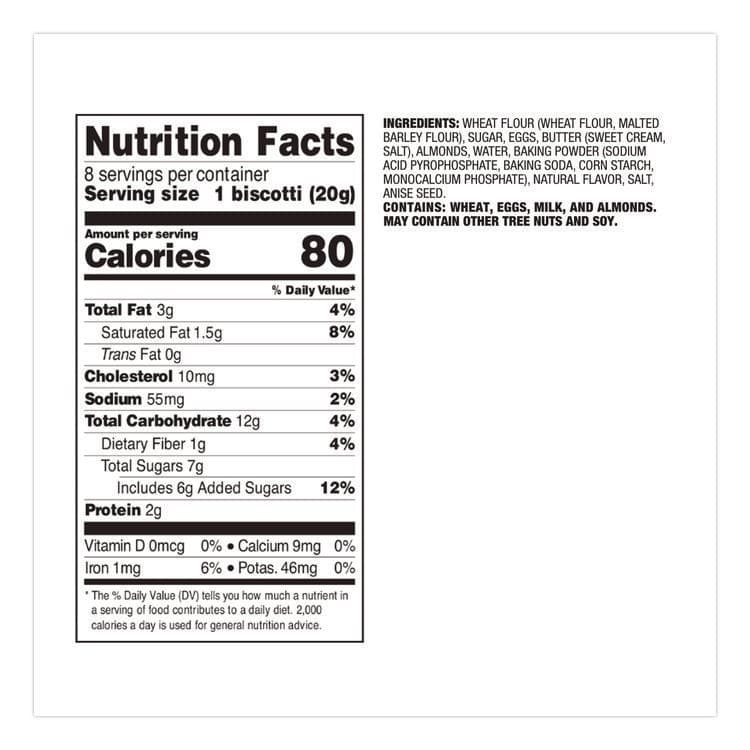 NONNI'S Biscotti, Classic Almond, 0.69 oz Individually Wrapped, 25/Pack (NONNSD197721) thumbnail 2