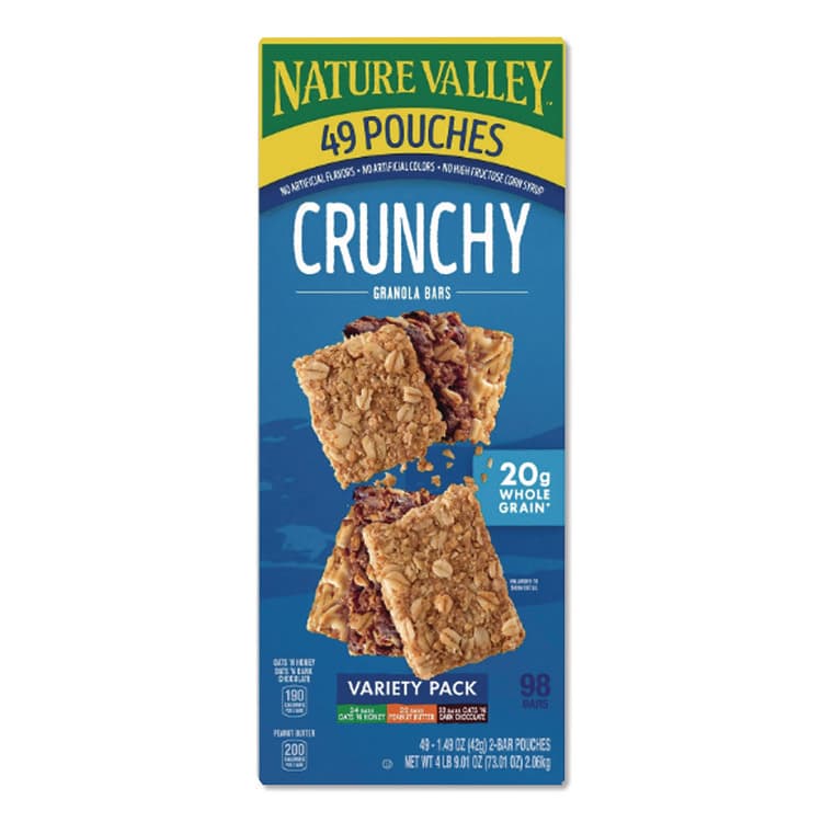 GENERAL MILLS Granola Bars, Assorted Crunchy Bars, 1.5 oz Pouch, 2 Bars/Pouch, 49 Packs/Box (NVLGEM44136) thumbnail 2