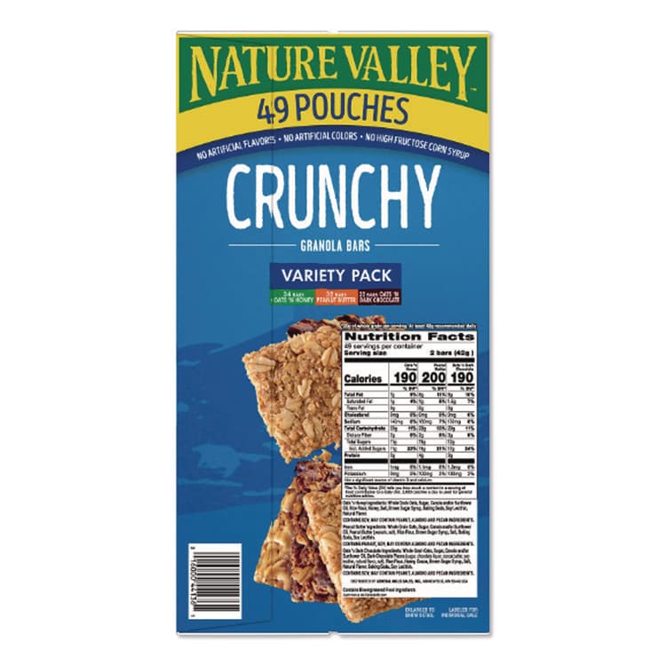 GENERAL MILLS Granola Bars, Assorted Crunchy Bars, 1.5 oz Pouch, 2 Bars/Pouch, 49 Packs/Box (NVLGEM44136) thumbnail 3