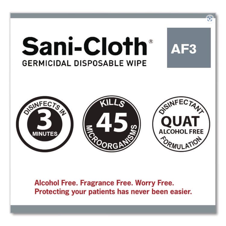 SANI PROFESSIONAL Sani-Cloth AF3 Germicidal Disposable Wipes, Extra-Large, 1-Ply, 7.5" x 15", Unscented, White, 75/Pack (PDIP72584) thumbnail 2