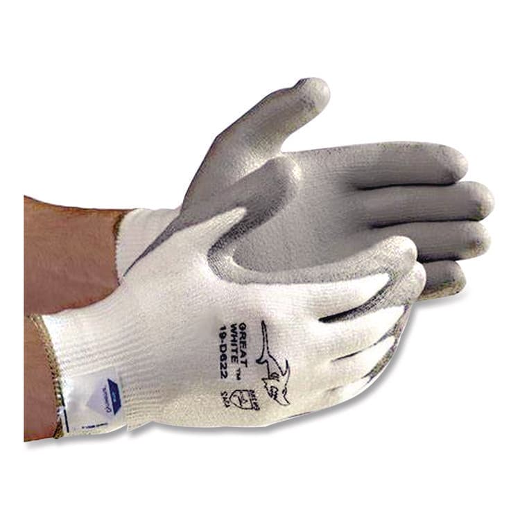 PROTECTIVE INDUSTRIAL PRODUCTS Great White 3GX Seamless Knit Dyneema Diamond Blended Gloves, EN388: 4542, Large, White/Gray, Pair (PID19D322L) thumbnail 4