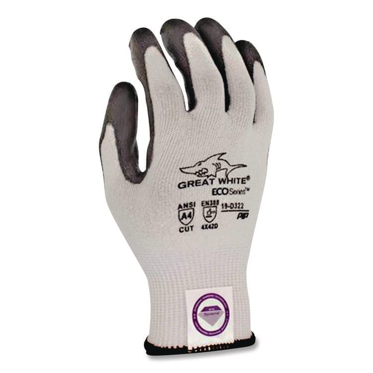 PROTECTIVE INDUSTRIAL PRODUCTS Great White 3GX Seamless Knit Dyneema Diamond Blended Gloves, EN388: 4542, Medium, White/Gray, Pair (PID19D322M) thumbnail 2