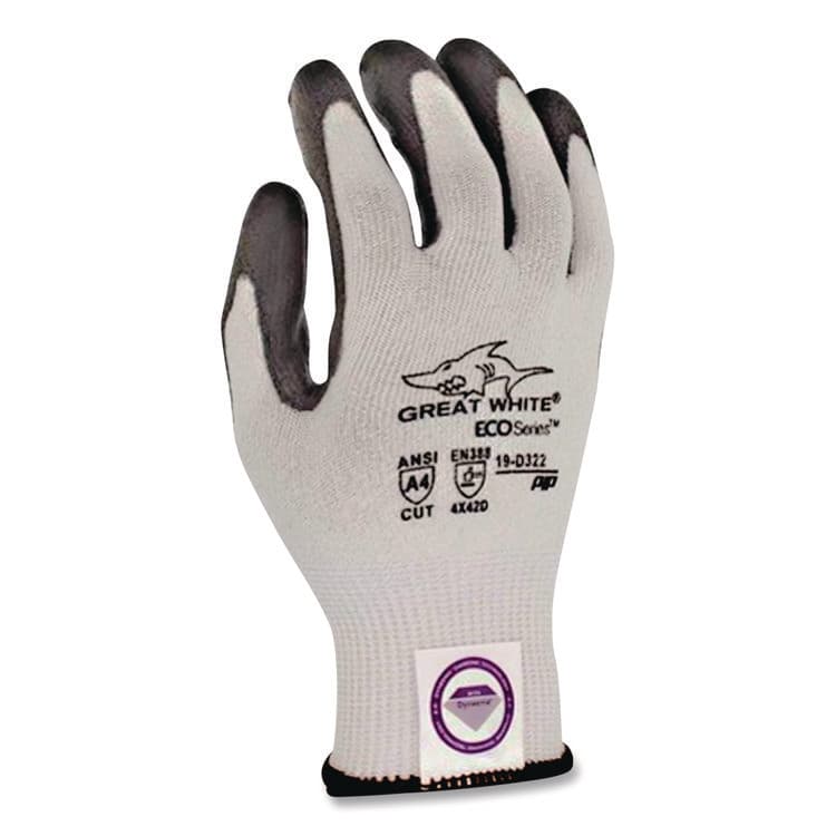 PROTECTIVE INDUSTRIAL PRODUCTS Great White 3GX Seamless Knit Dyneema Diamond Blended Gloves, EN388: 4542, Small, White/Gray, Pair (PID19D322S) thumbnail 2