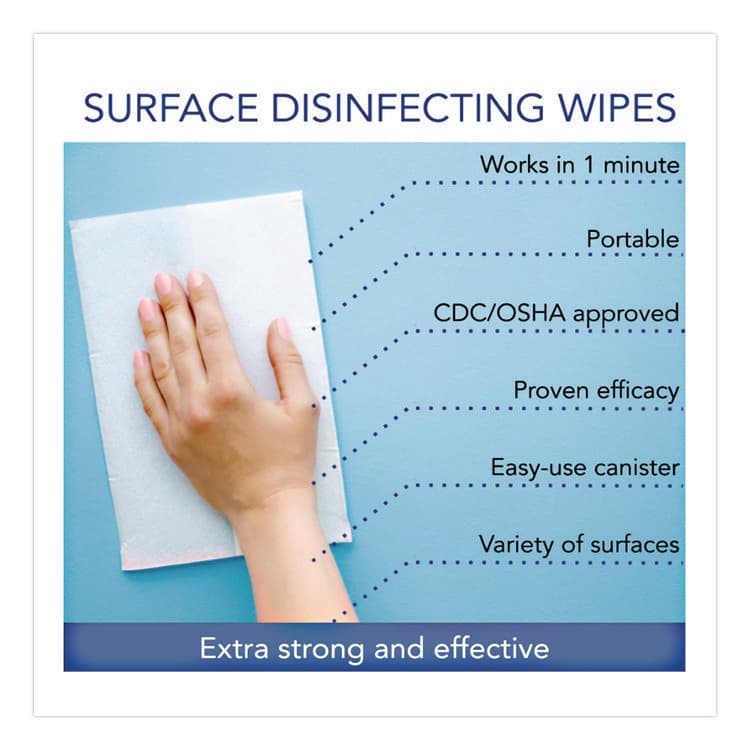 SANI PROFESSIONAL Sani-Cloth Prime Germicidal Disposable Wipes, Extra-Large, 1-Ply, 7.5 x 15, Unscented, White, 70/Canister, 6 Canisters/Carton (PDIP24284) thumbnail 3