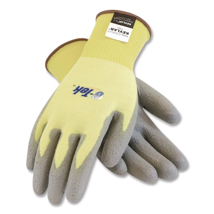 PROTECTIVE INDUSTRIAL PRODUCTS G-Tek KEV Cut-Resistant Seamless-Knit Gloves, EN388: 4231, X-Large (Size 10), Yellow/Gray, 12 Pairs (PID09K1250XL) thumbnail 3