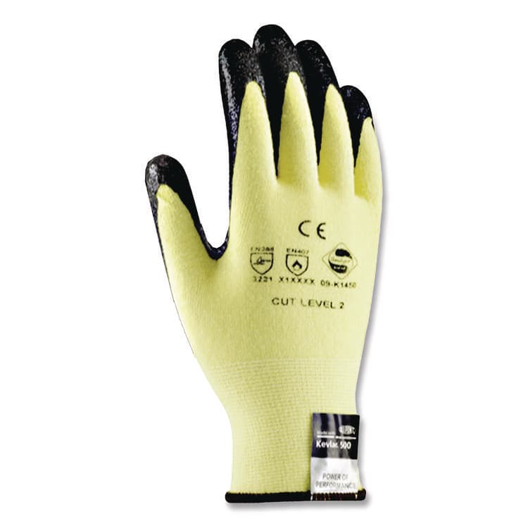PROTECTIVE INDUSTRIAL PRODUCTS KEV Seamless Knit Kevlar Gloves, EN388: 3X21B, Large, Yellow/Black, 12 Pairs (PID09K1450L) thumbnail 3