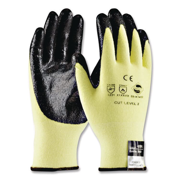 PROTECTIVE INDUSTRIAL PRODUCTS KEV Seamless Knit Kevlar Gloves, EN388: 3X21B, Medium, Yellow/Black, 12 Pairs (PID09K1450M) thumbnail 2