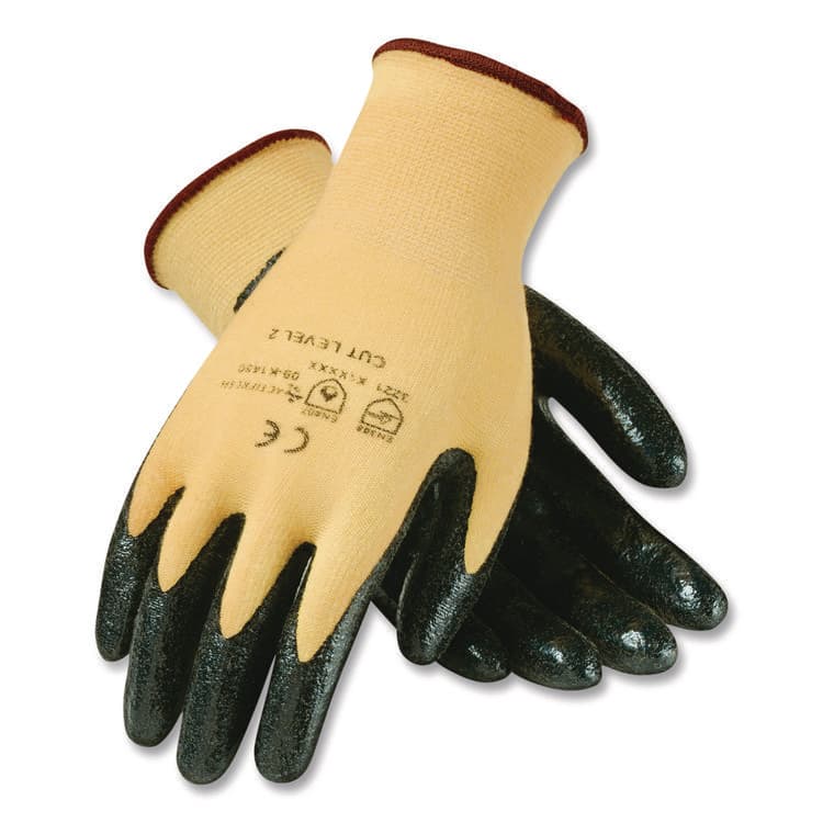 PROTECTIVE INDUSTRIAL PRODUCTS KEV Seamless Knit Kevlar Gloves, EN388: 3X21B, Medium, Yellow/Black, 12 Pairs (PID09K1450M) thumbnail 4