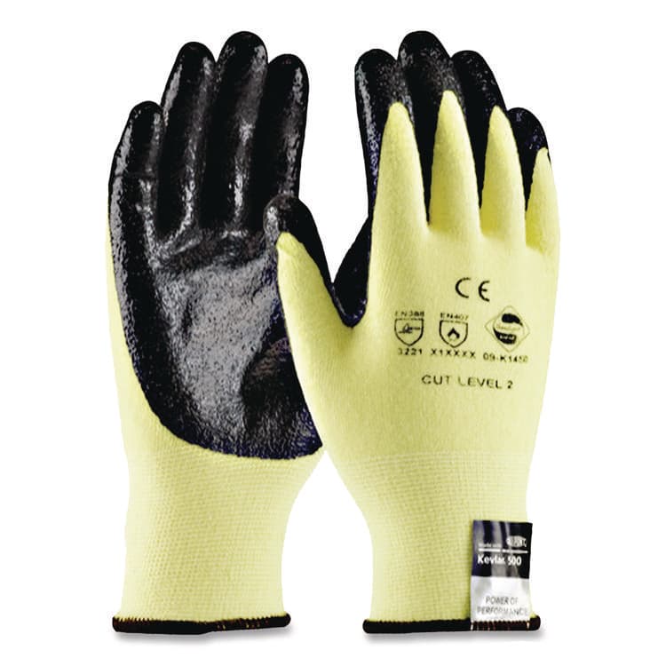 PROTECTIVE INDUSTRIAL PRODUCTS KEV Seamless Knit Kevlar Gloves, EN388: 3X21B, X-Large, Yellow/Black, 12 Pairs (PID09K1450XL) thumbnail 2